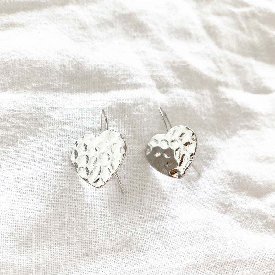 Aros corazón colgante plata